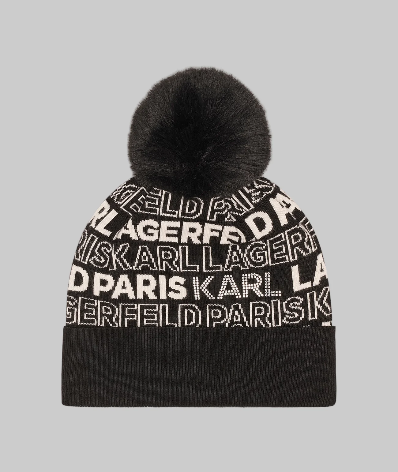 129-klp-logo-stud-faux-fur-pom-hat-1.webp KLP LOGO STUD FAUX FUR POM HAT