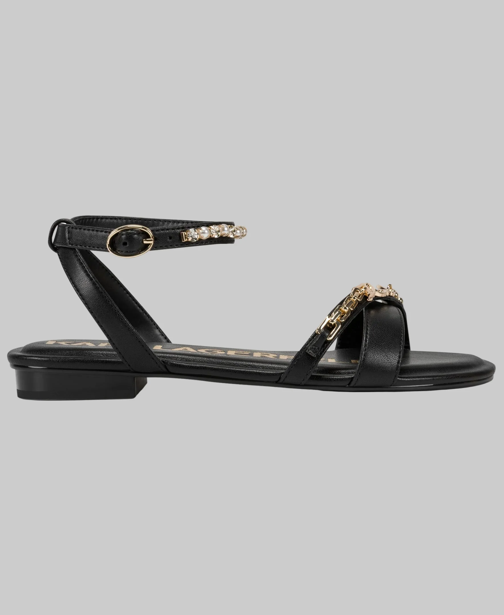 CHRISTIANO LOGO CHAIN ANKLE STRAP SANDAL