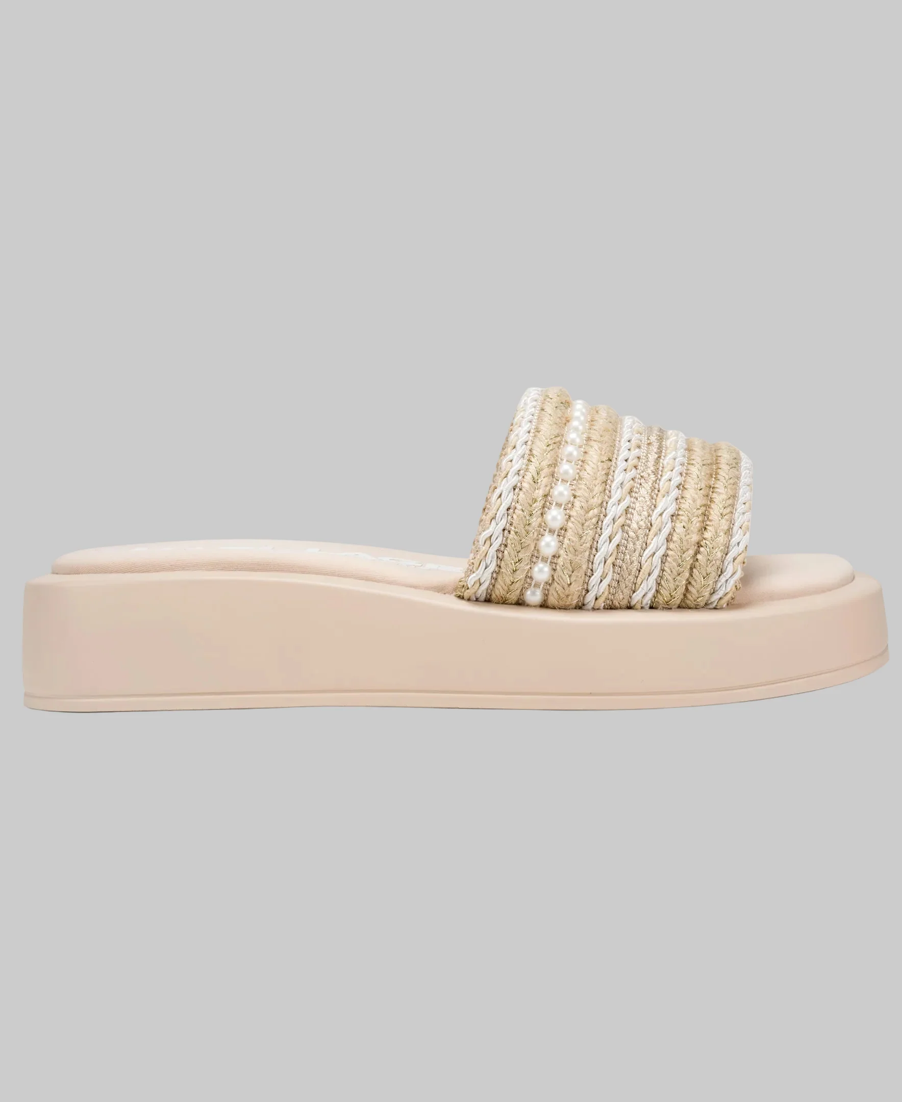 ORTLEY RAFFIA STRIPE SLIDE SANDAL