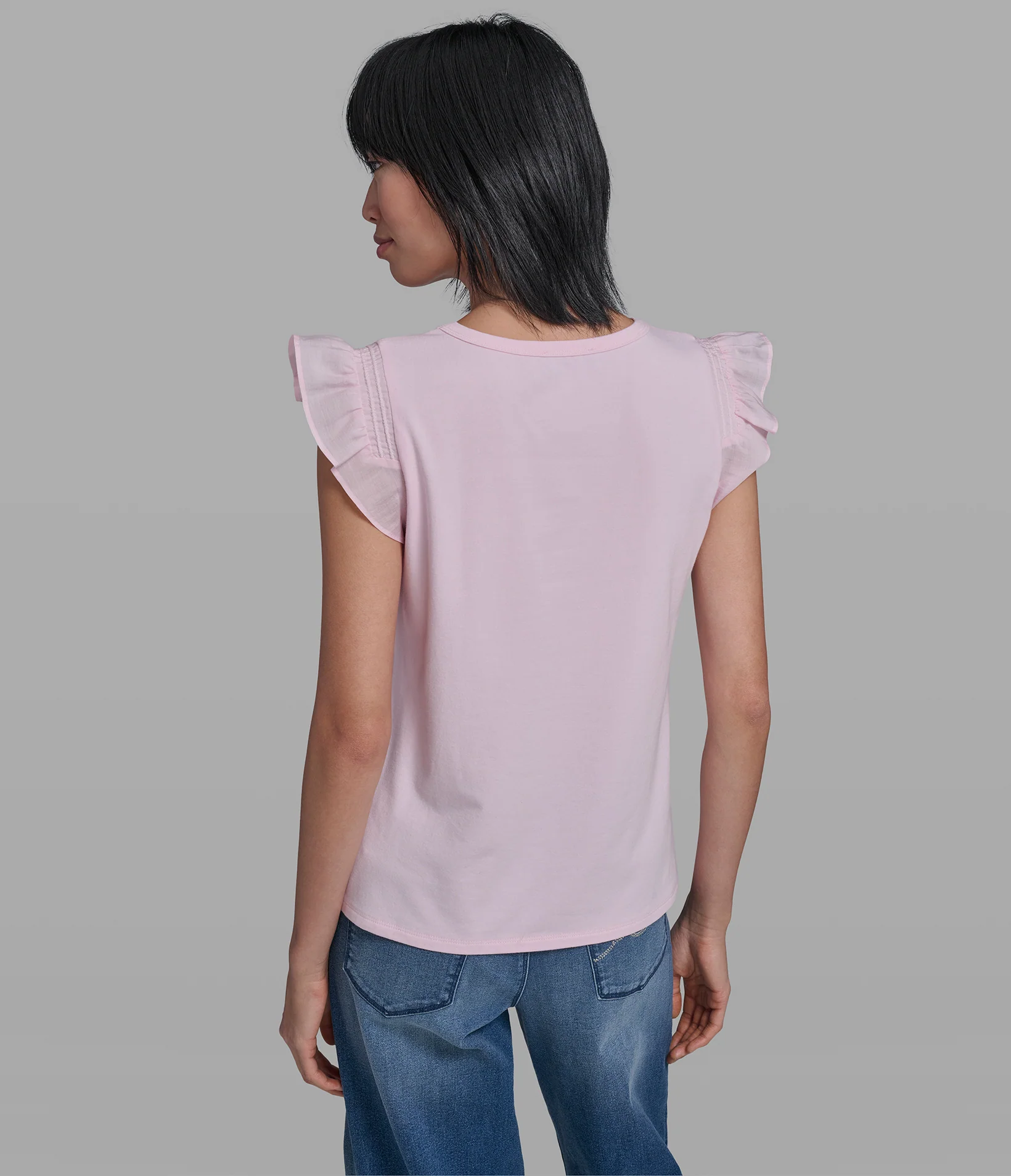 COTTON AND MODAL RUFFLE TANK