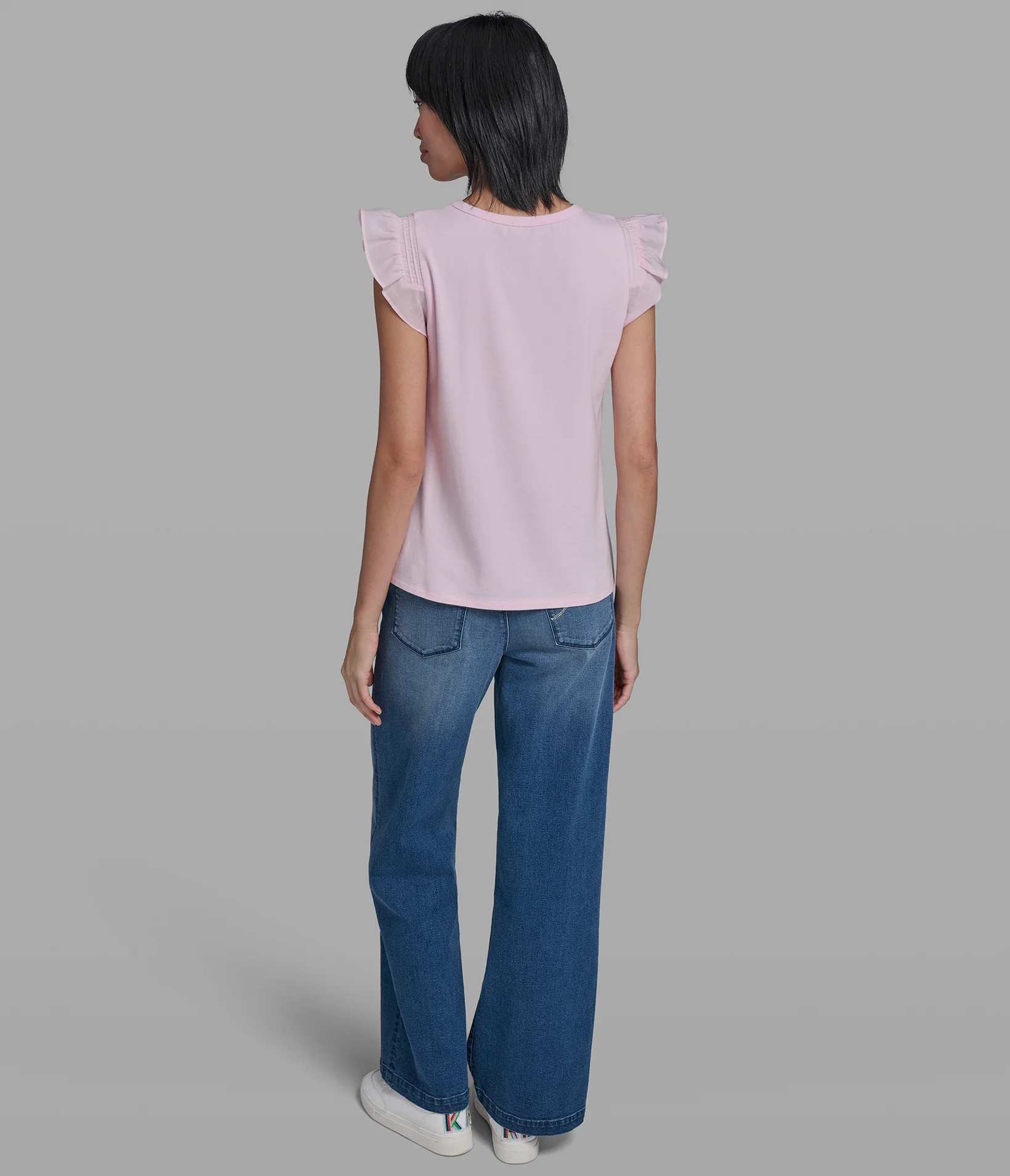 COTTON AND MODAL RUFFLE TANK