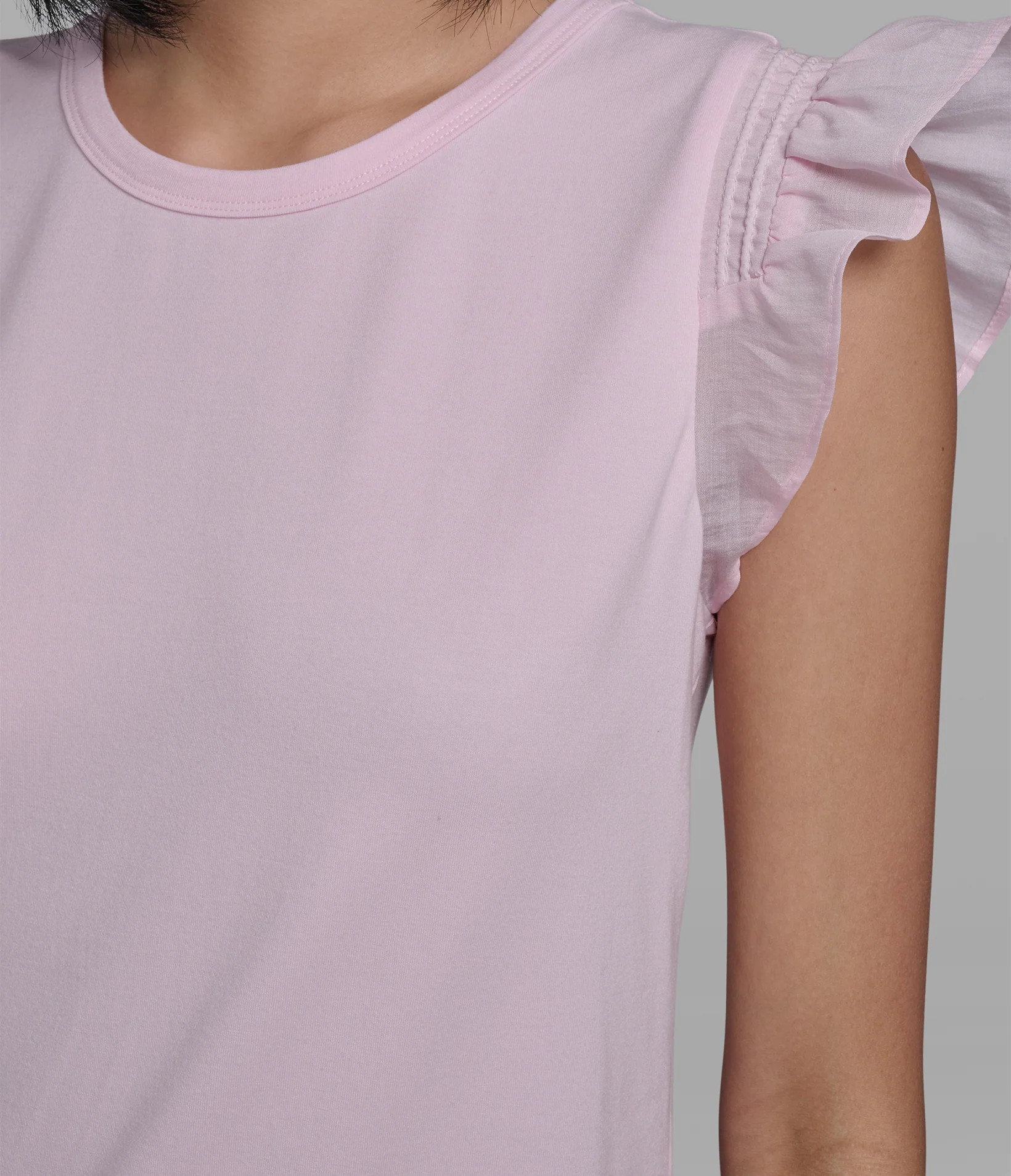 COTTON AND MODAL RUFFLE TANK