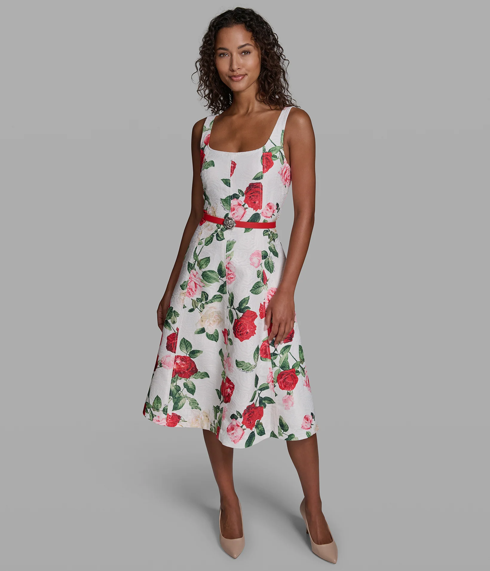 241-printed-floral-belted-dress-1.webp PRINTED FLORAL BELTED DRESS