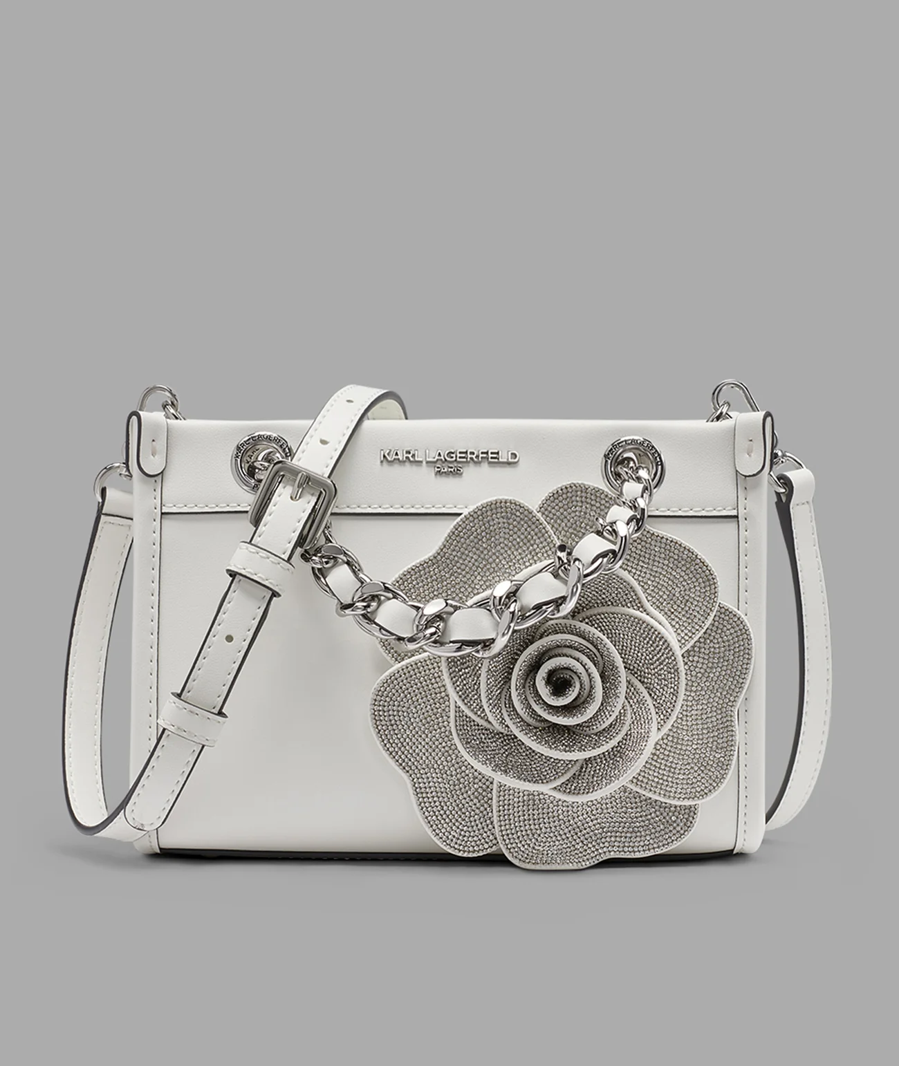 SAVOIE SMALL LEATHER CROSSBODY WITH FLOWER