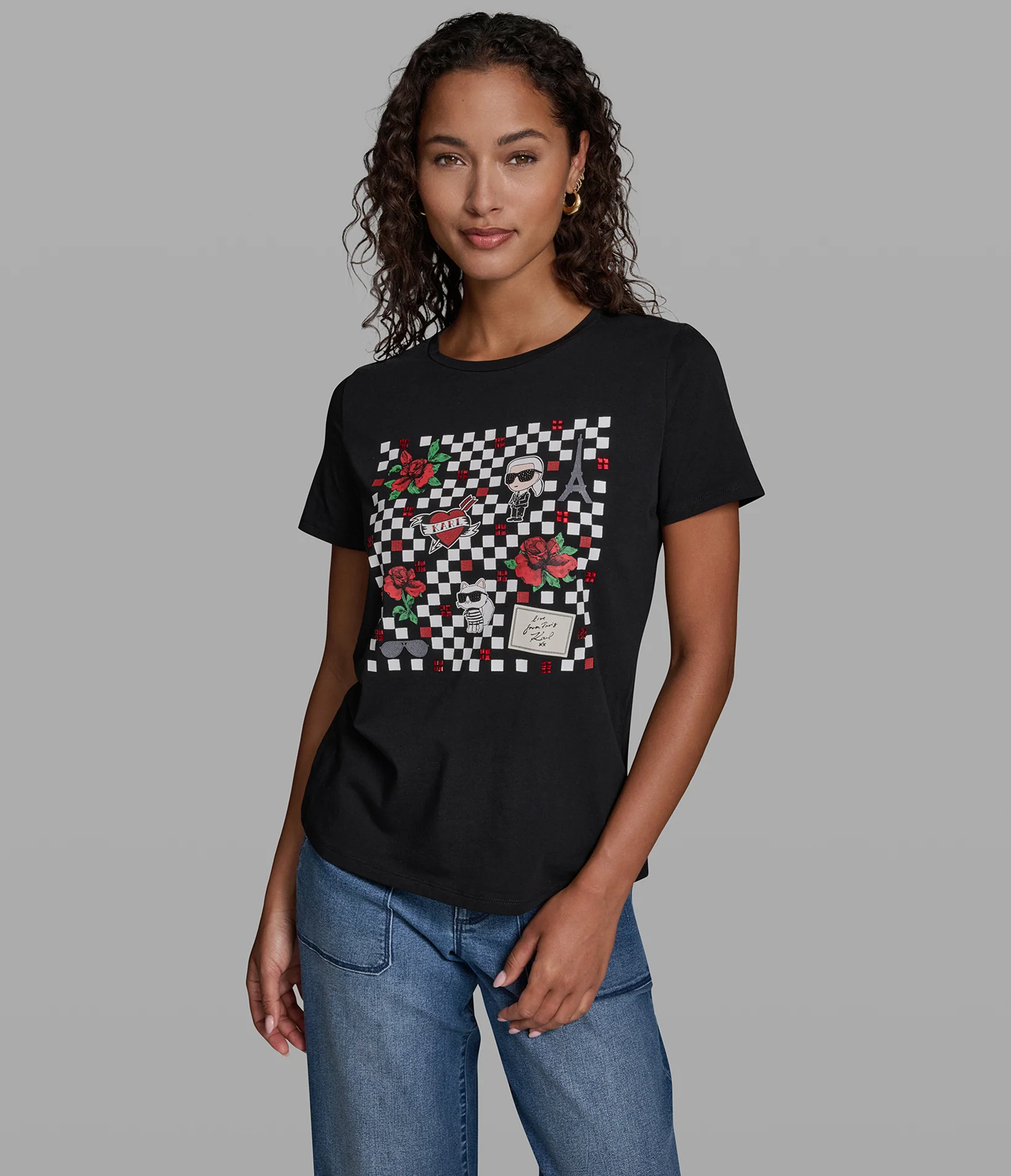 KARL CHOUPETTE CHECK TEE