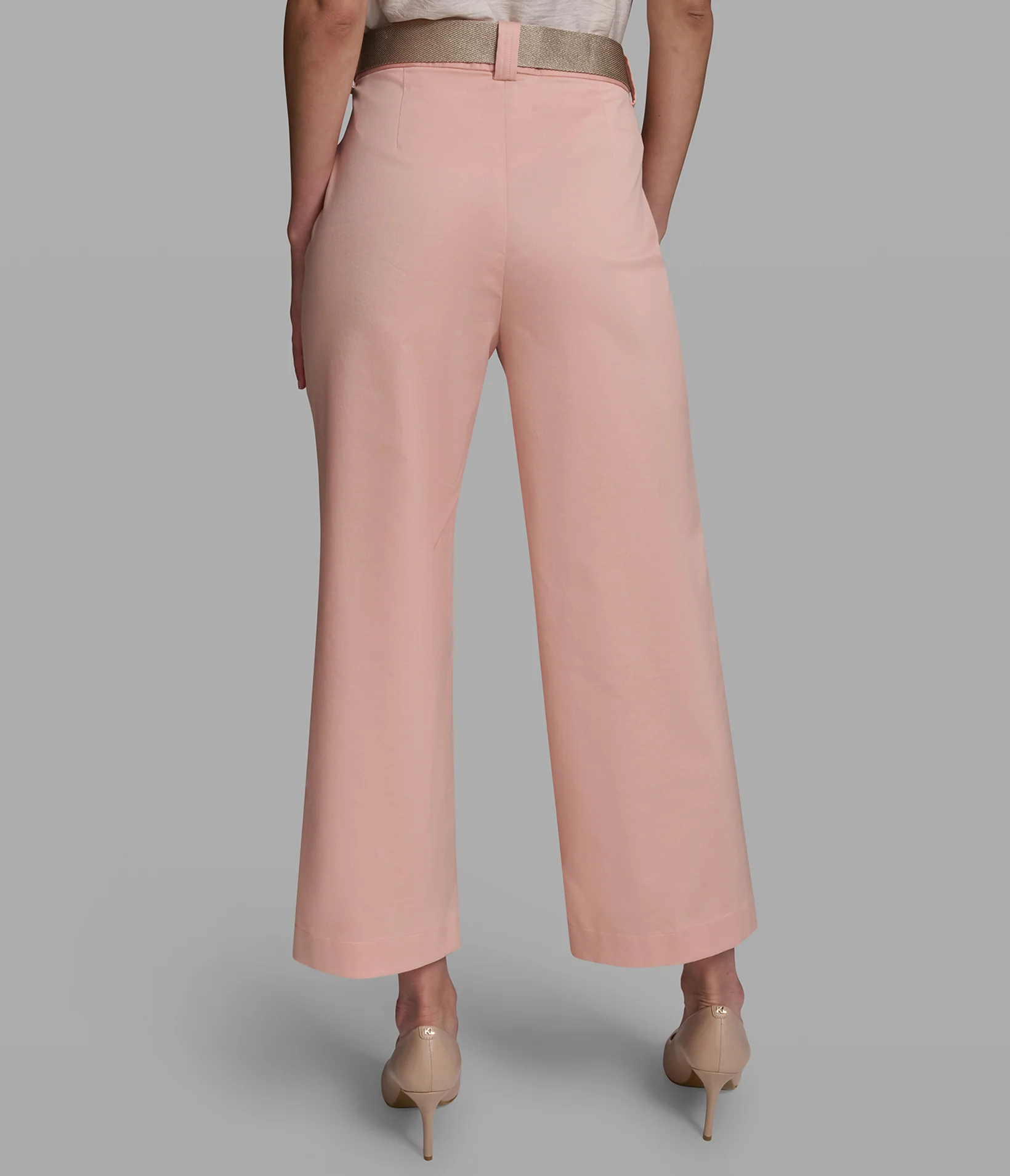 BELTED CROPPED WIDE-LEG PANT