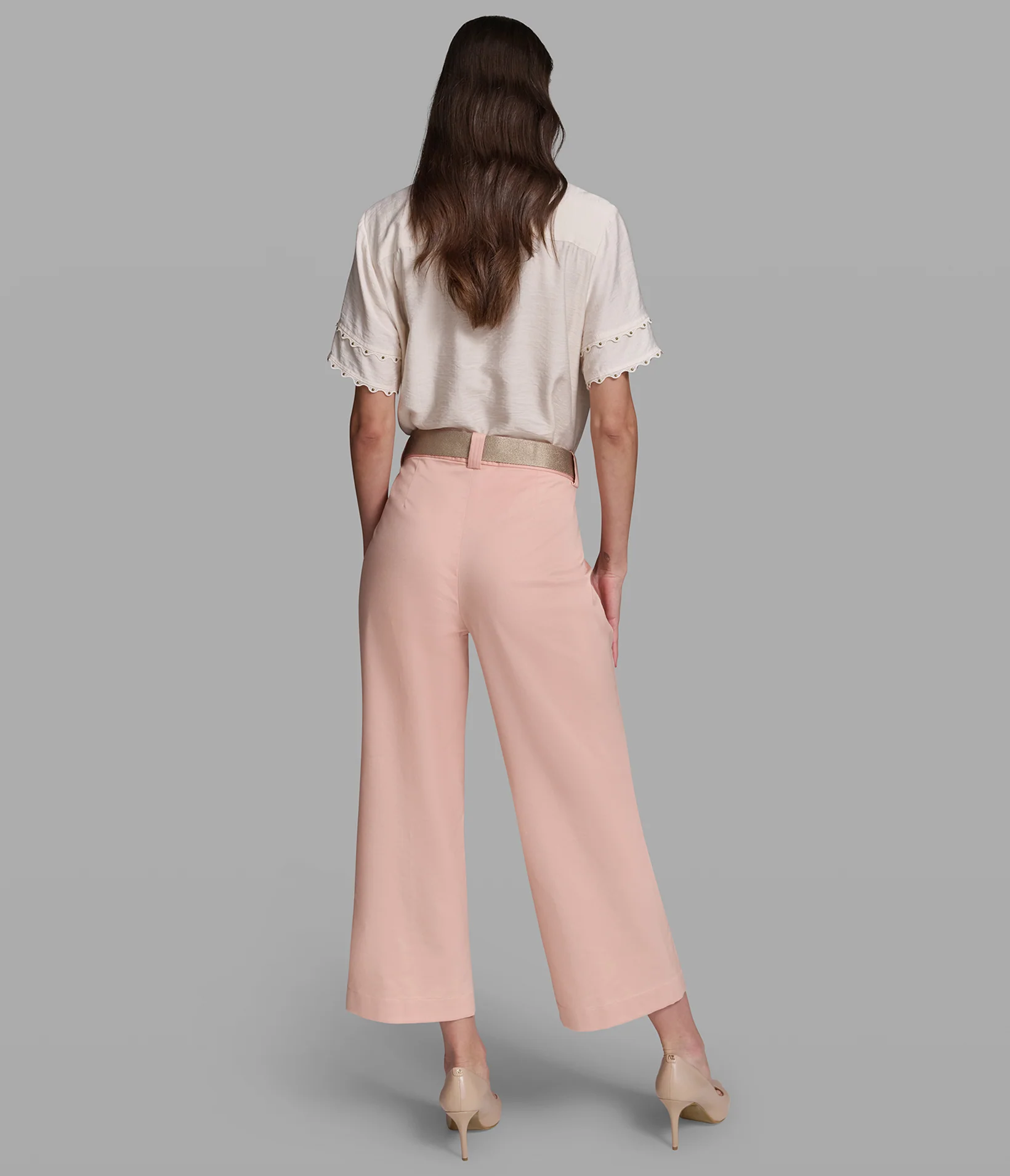 BELTED CROPPED WIDE-LEG PANT