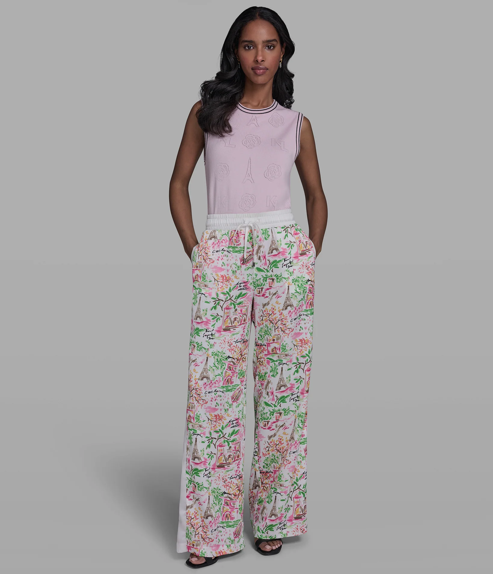 SATIN PRINTED FLORAL PANT