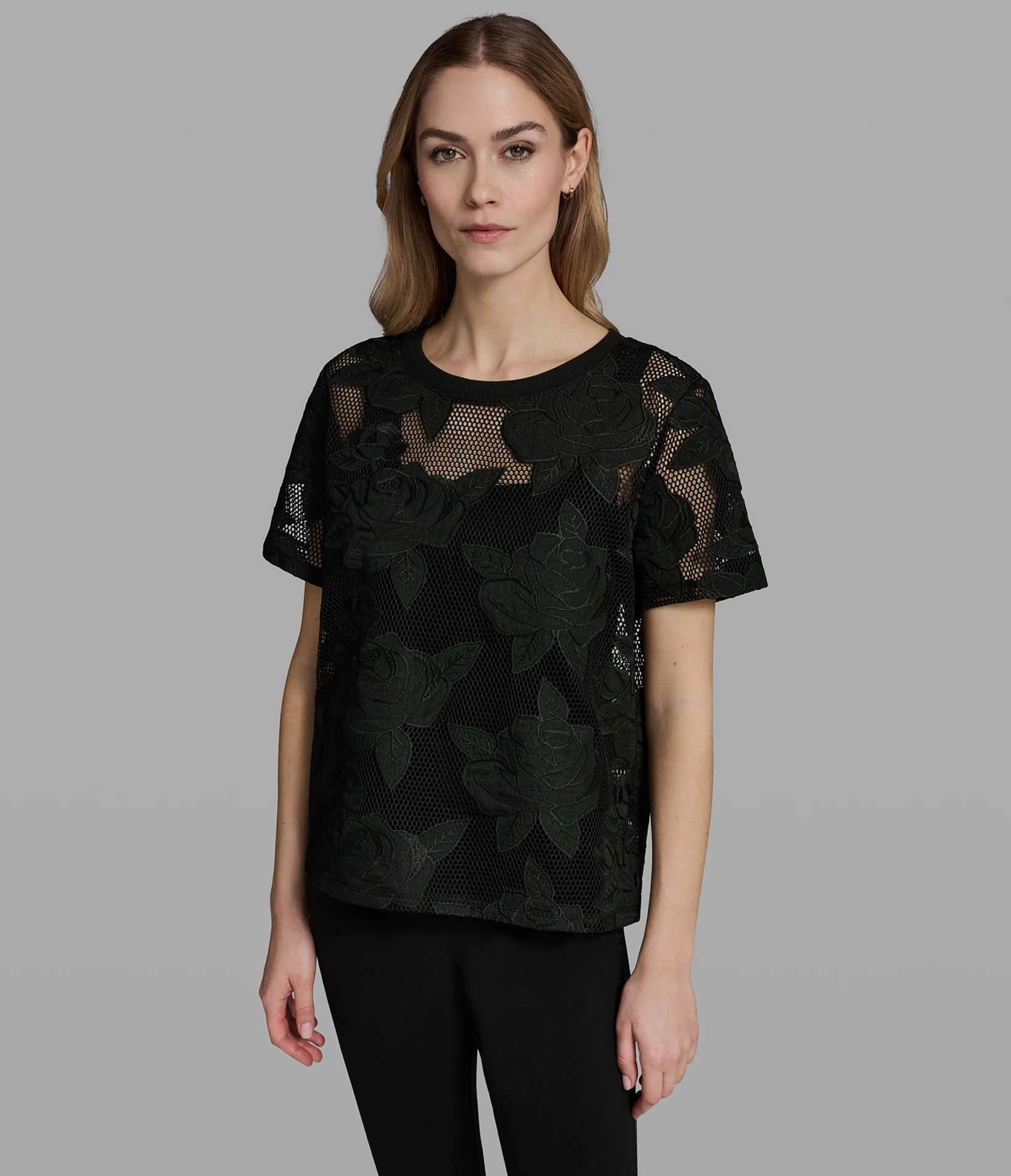 FLORAL MESH TOP