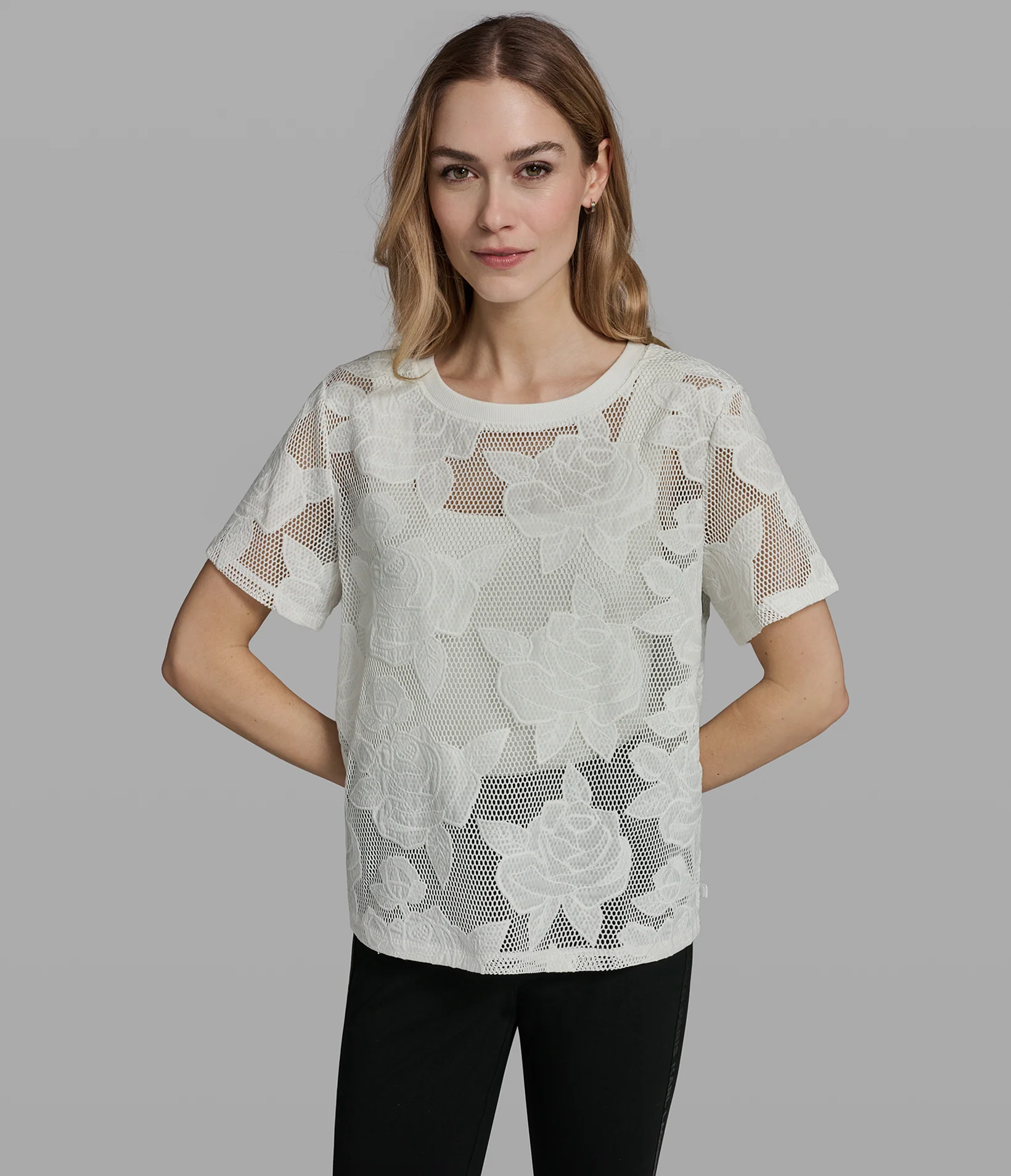 FLORAL MESH TOP