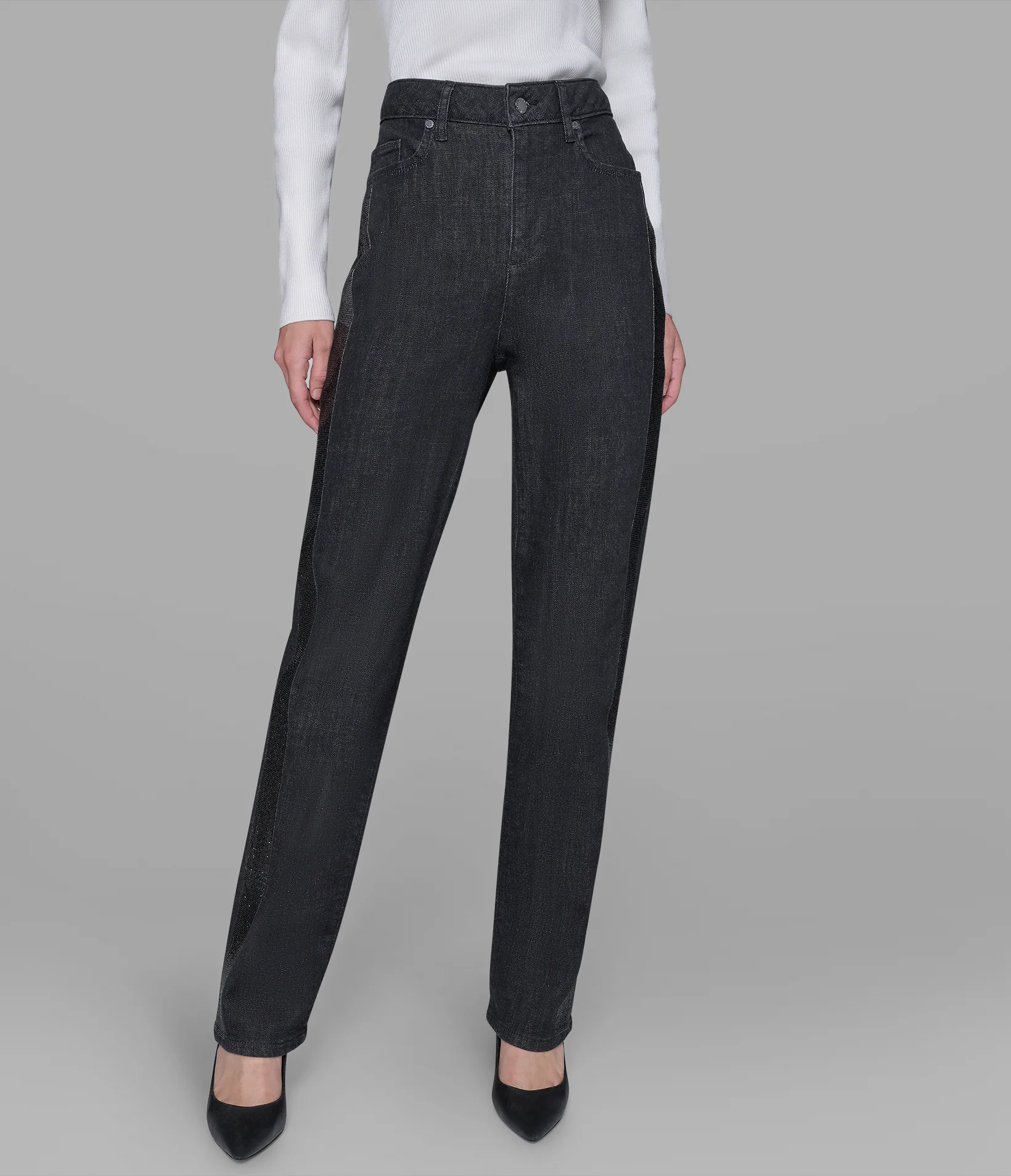 RHINESTONE TRIM JEAN