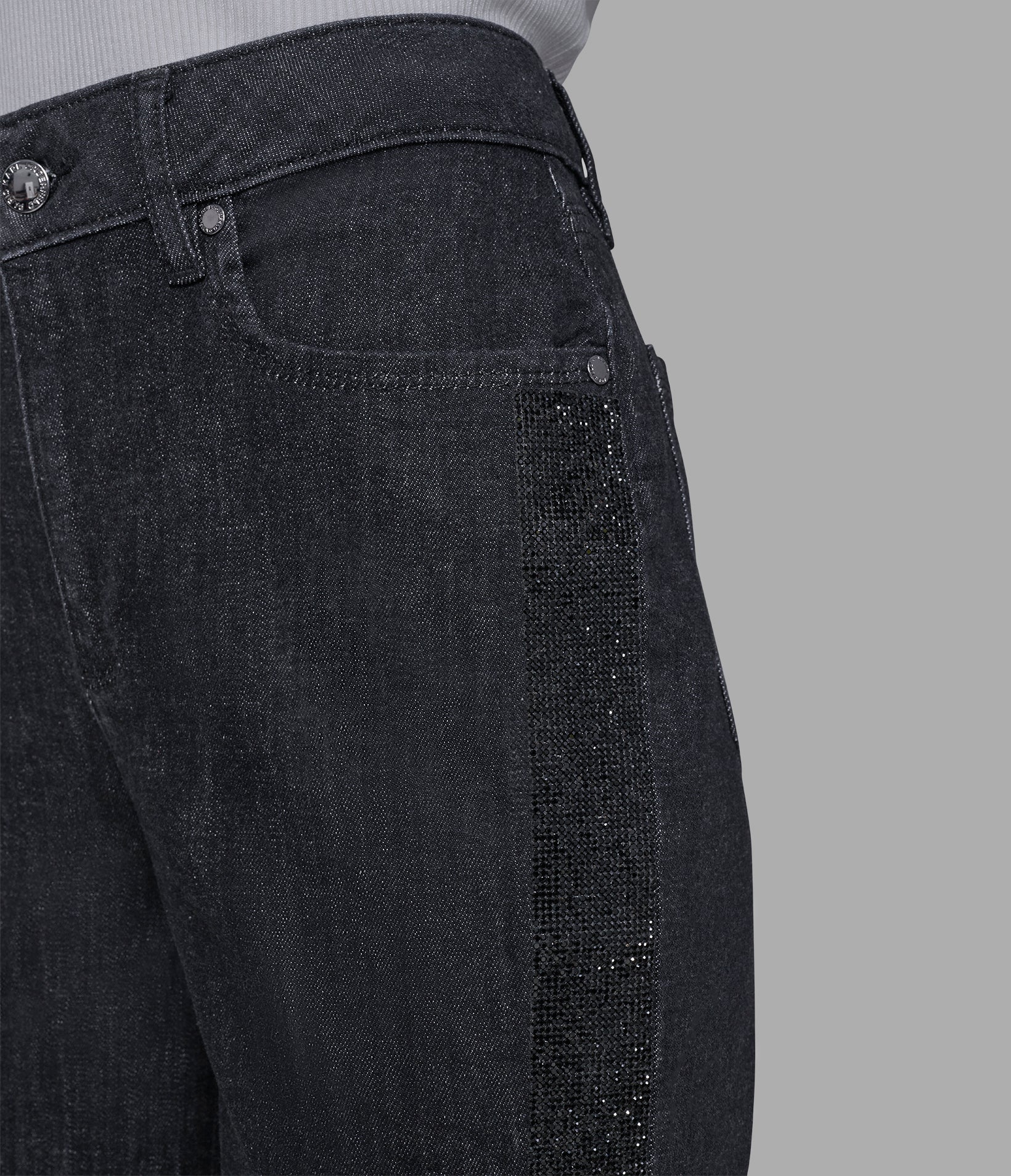 RHINESTONE TRIM JEAN