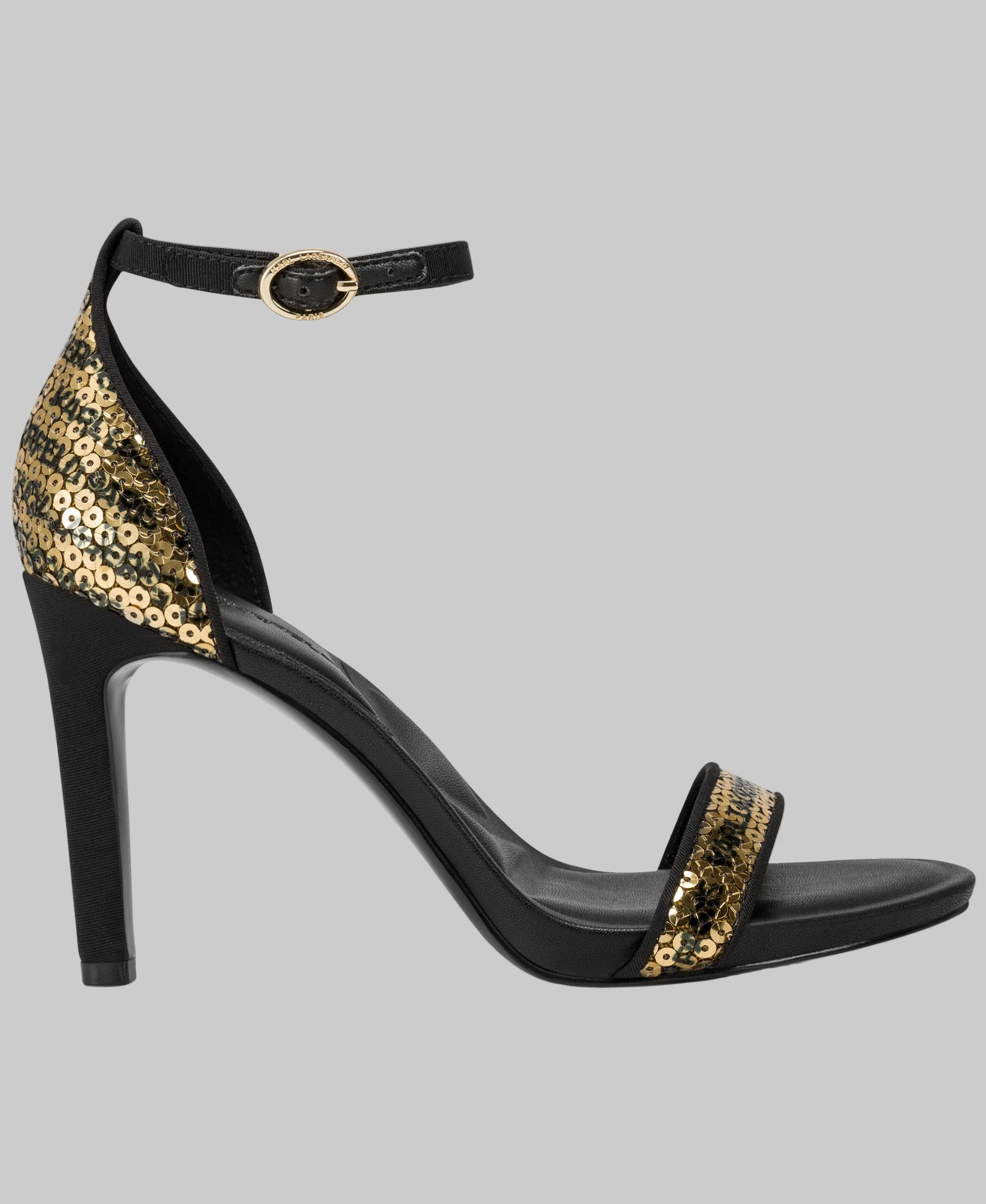 KENZ LOGO SEQUIN ANKLE STRAP SANDAL
