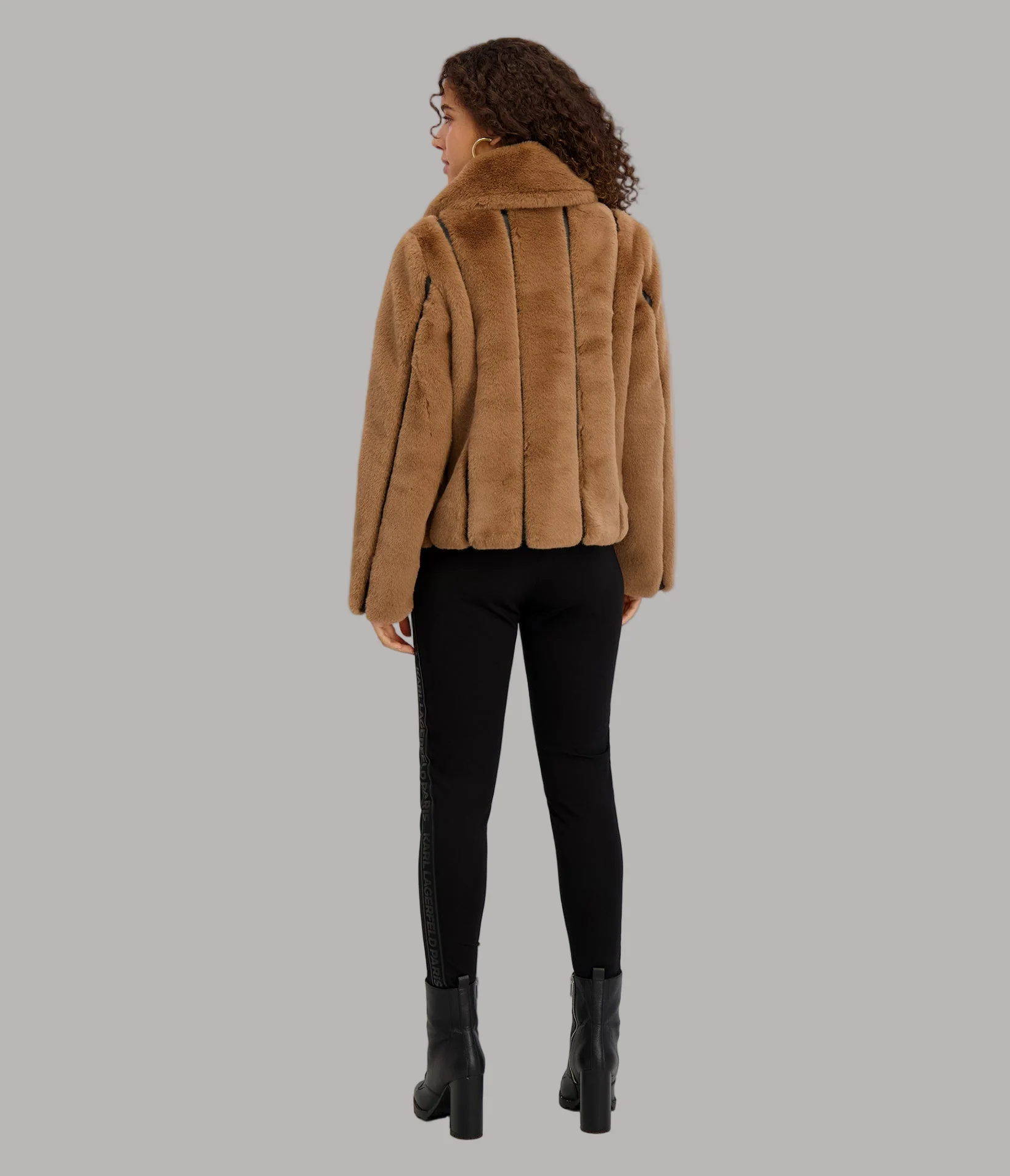 CROPPED FAUX MINK JACKET