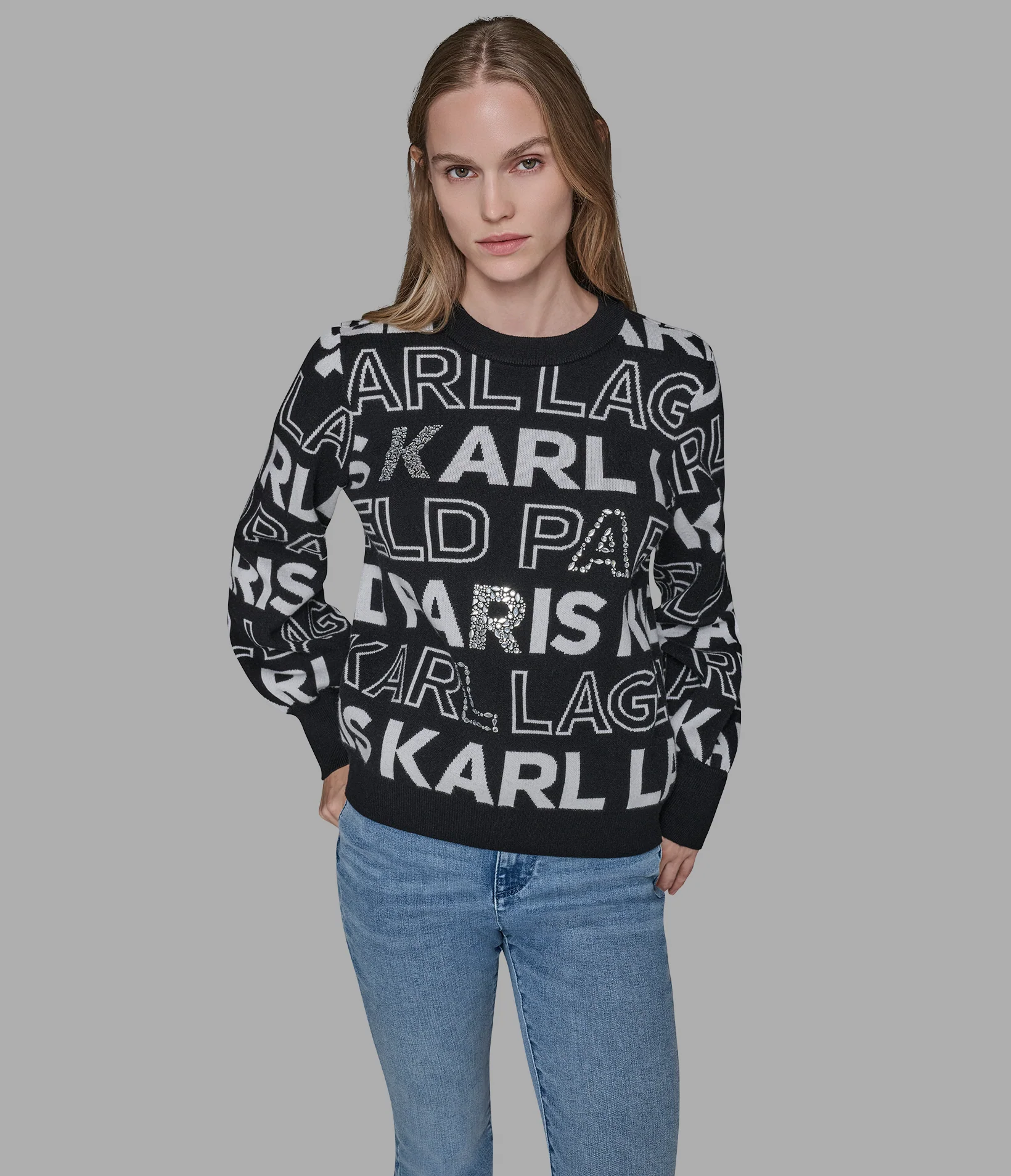 LOGO EMBELLISHED SWEATER