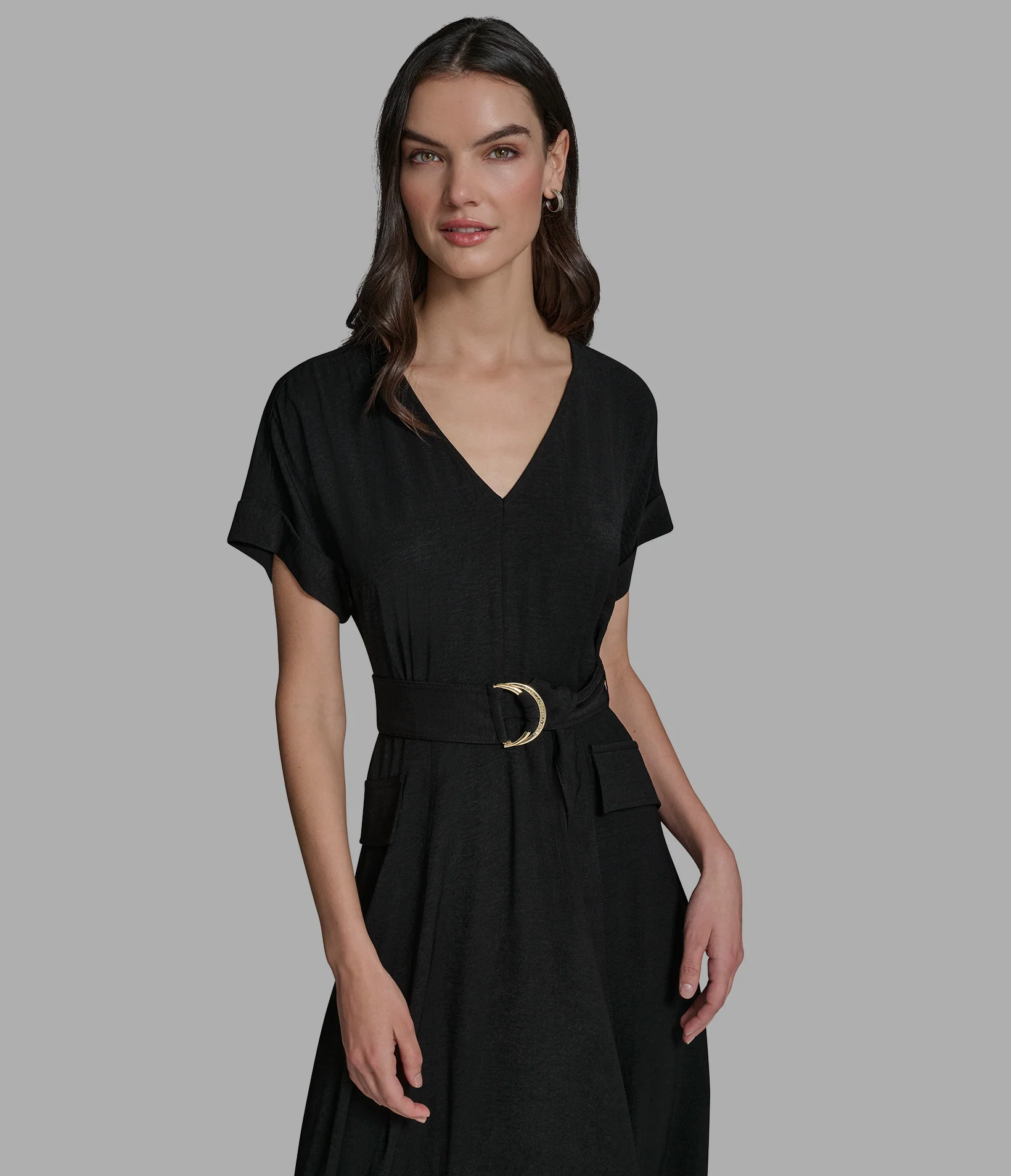 MIDI HI-LOW UTILITY DRESS