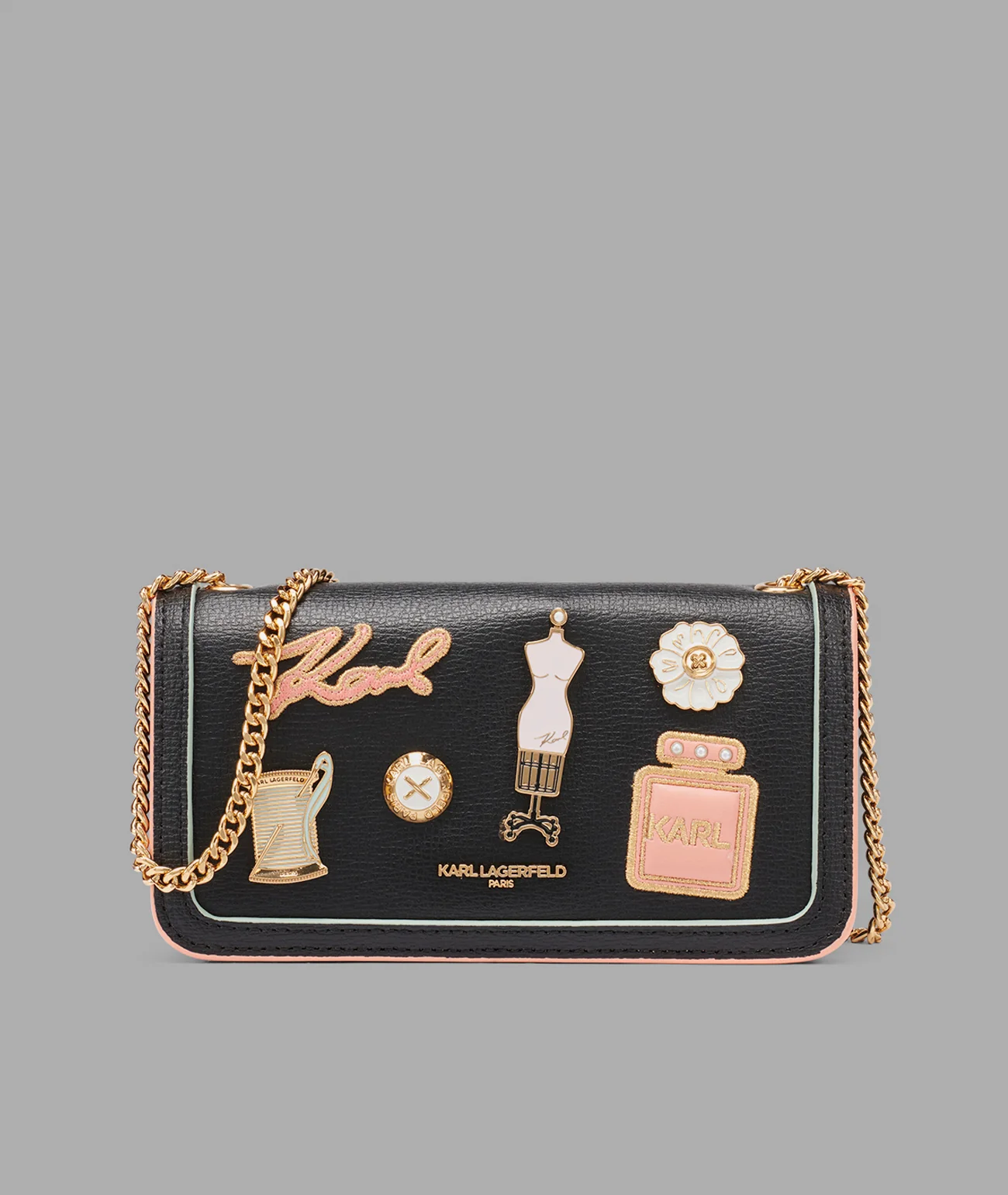 KOSETTE SHOULDER BAG WITH OVERSIZED FASHION PINS