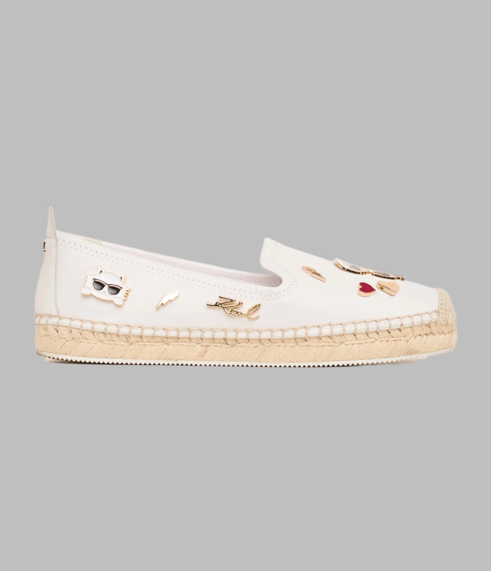 MICHAELA LEATHER PIN SLIP-ON FLAT ESPADRILLE