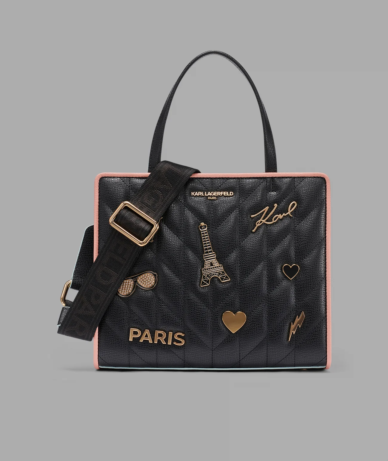 MAYBELLE SATCHEL WITH PINS AND CONTRAST TRIM