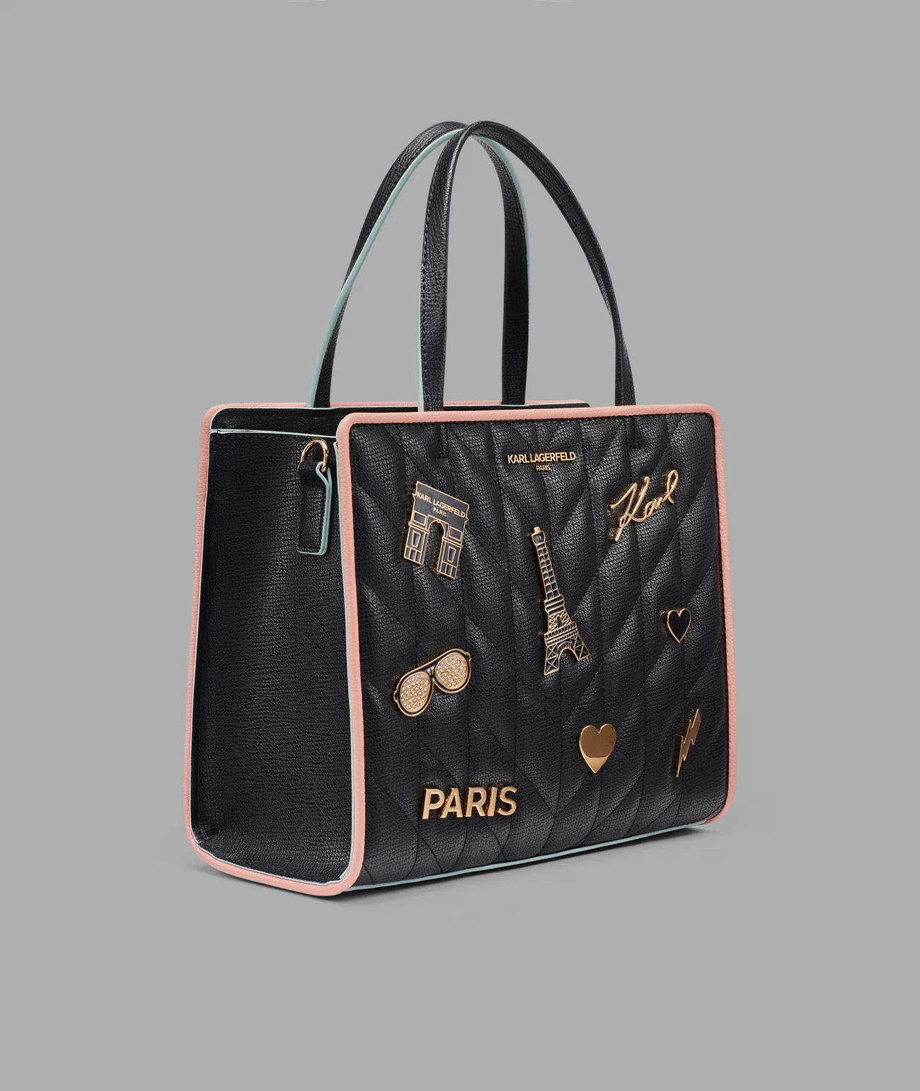 MAYBELLE SATCHEL WITH PINS AND CONTRAST TRIM