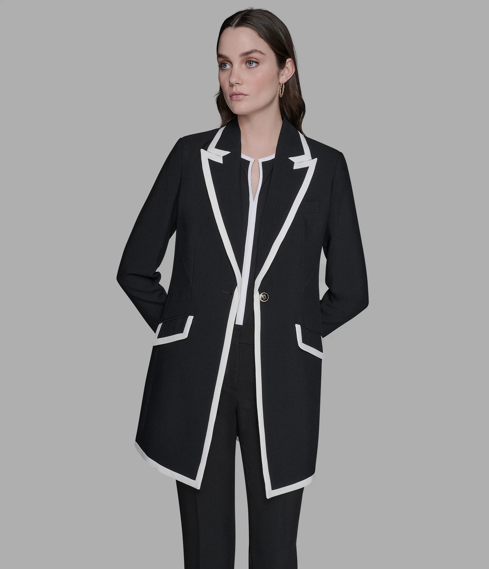 CONTRAST TRIM OVERCOAT