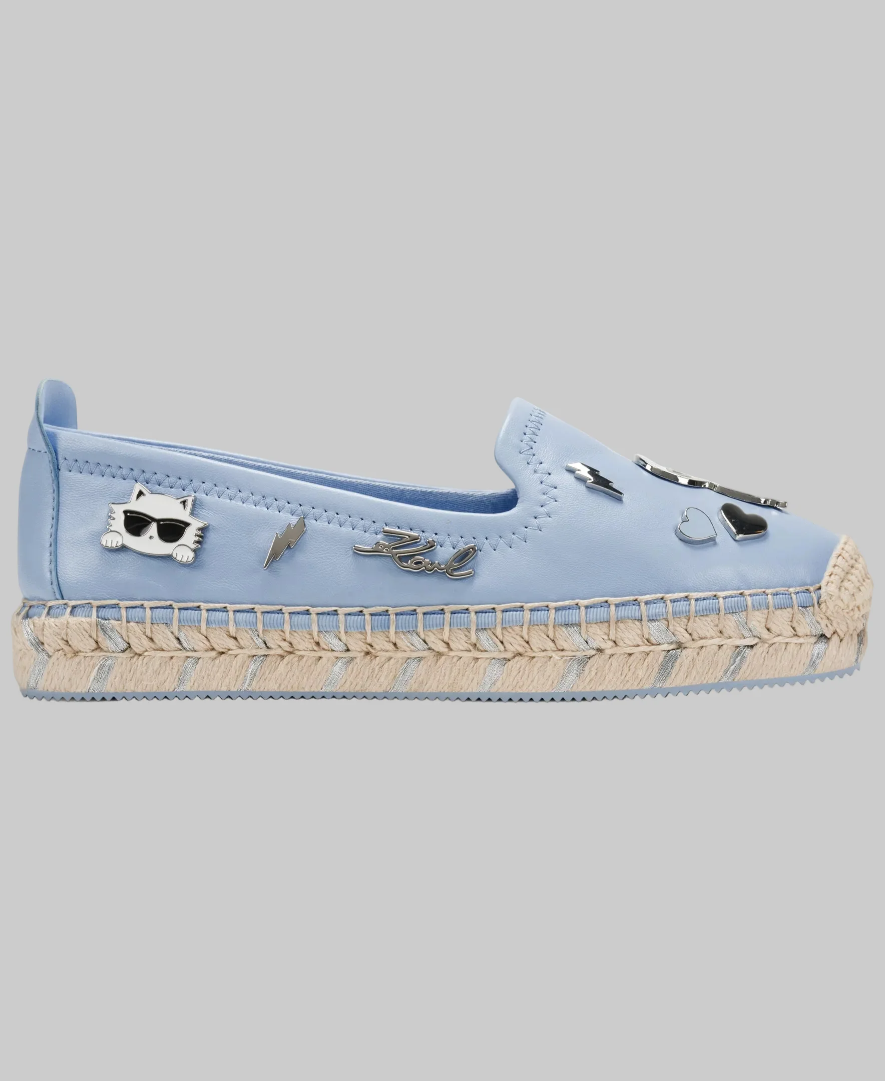 MICHAELA LEATHER KARL SLIP-ON FLAT ESPADRILLE