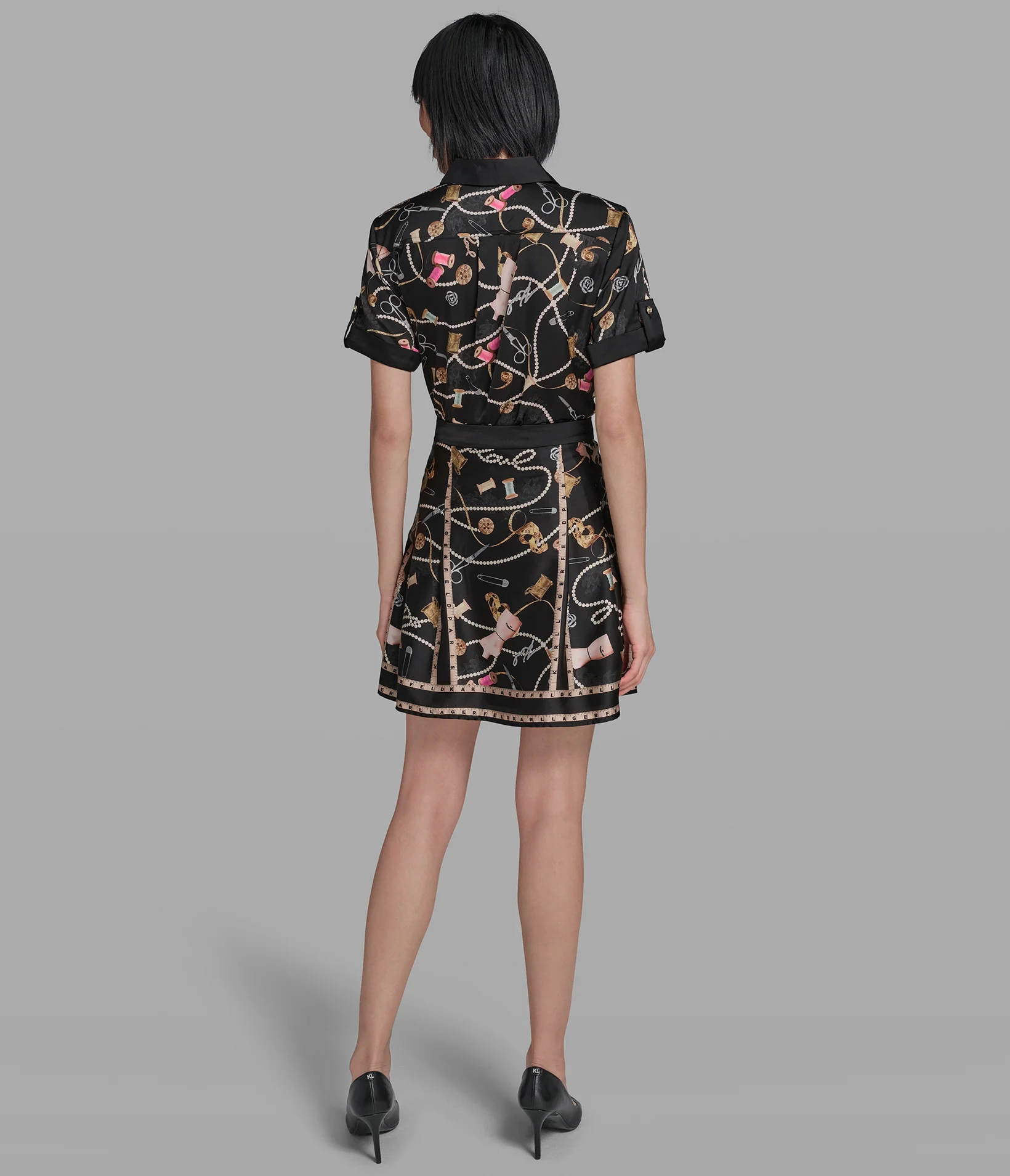 SATIN PRINTED MINI SKIRT
